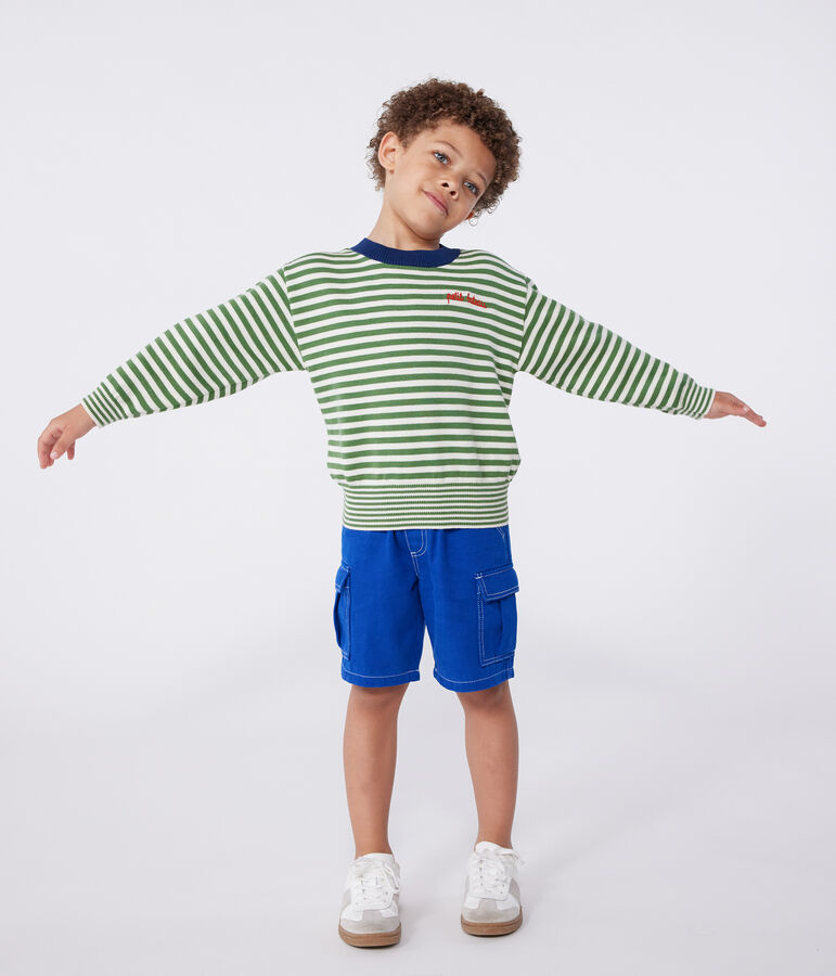 Bermuda cargo enfant en coton bleu SURF
