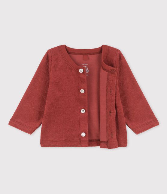 Cardigan en bouclette éponge bébé marron OMBRIE