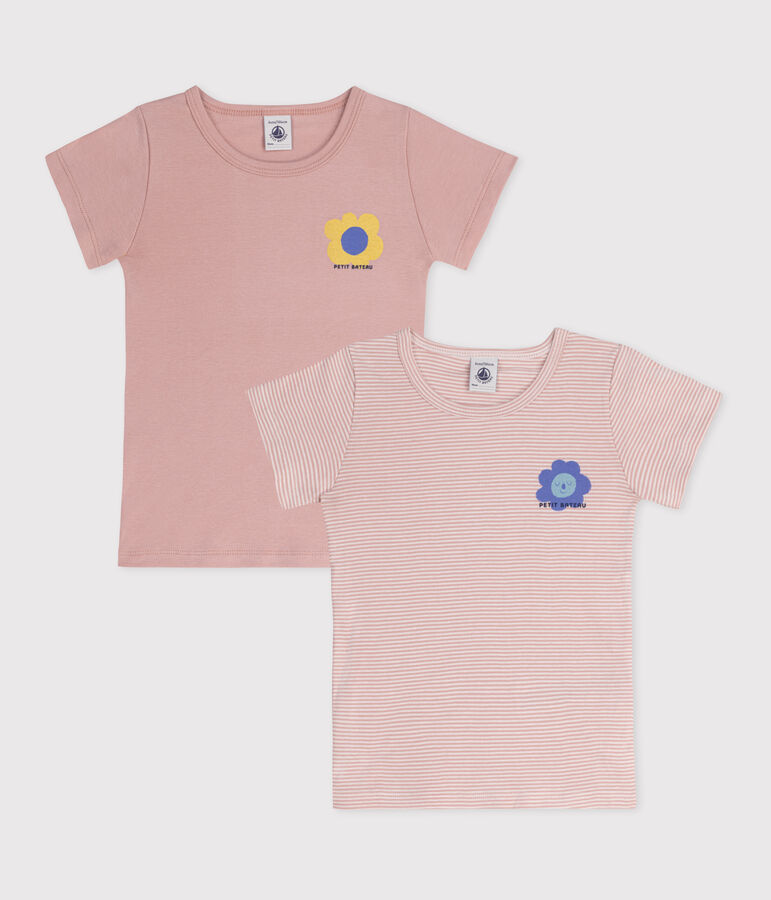 Lot de 2 tee-shirts enfant en coton manches courtes multicouleur