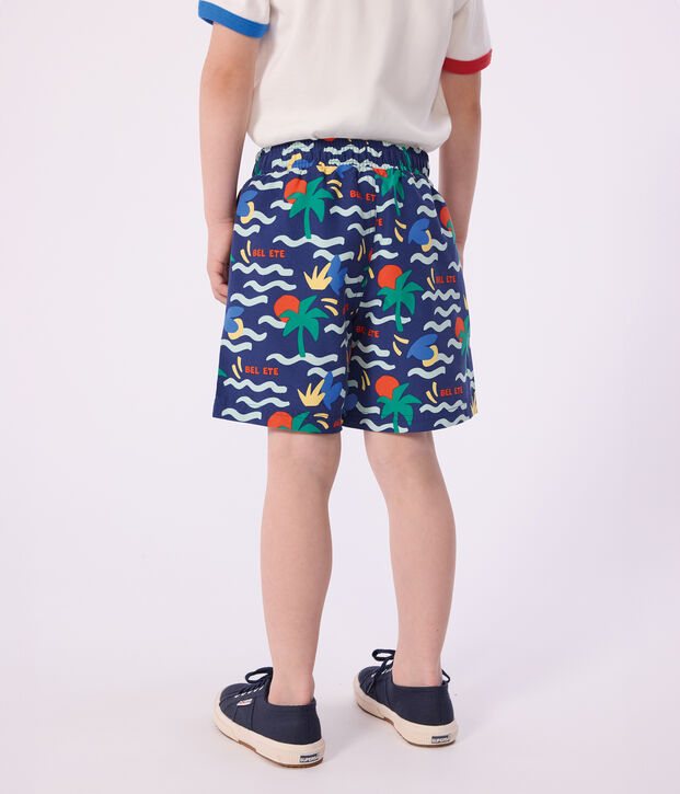 Short de bain enfant imprim&eacute; bleu/multicouleur