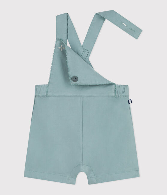 Salopette bébé en coton jambes courtes, unie vert PAUL