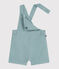 Salopette bébé en coton jambes courtes, unie vert PAUL