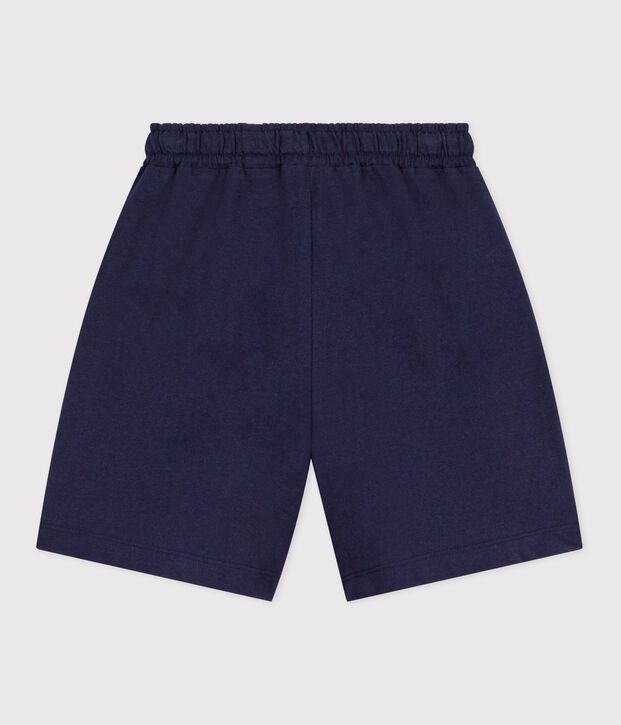 Bermuda short enfant en coton uni bleu marine