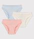 Lot de 3 culottes petite fille mini étoiles en coton biologique