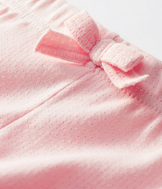 Pantalon bébé fille en maille unie rose MINOIS