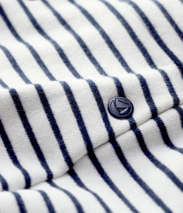 Short en coton b&eacute;b&eacute;. blanc/bleu