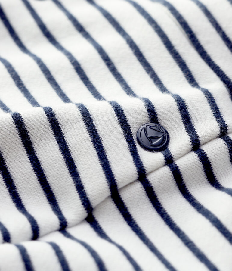 Short en coton b&eacute;b&eacute;. blanc MARSHMALLOW/bleu SMOKING