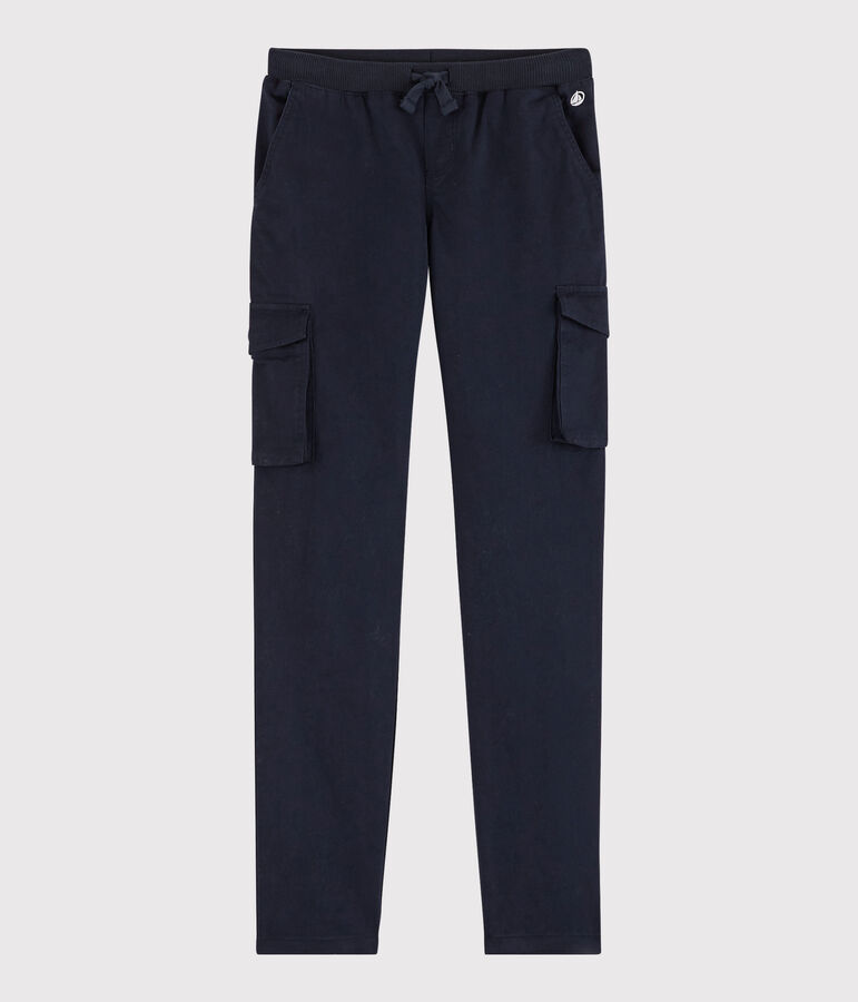 Pantalon en gabardine enfant gar&ccedil;on bleu