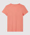 Tee-shirt LE DROIT col V en coton bio Femme rose PAPAYE