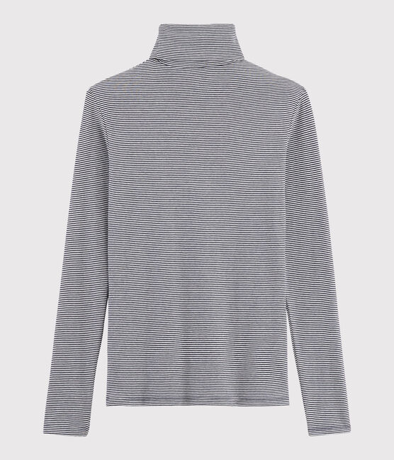 Sous-pull iconique en coton rayé Femme bleu SMOKING/blanc MARSHMALLOW