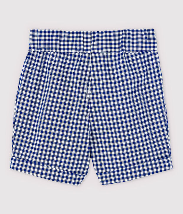Short vichy en cha&icirc;ne et trame b&eacute;b&eacute; gar&ccedil;on bleu/blanc