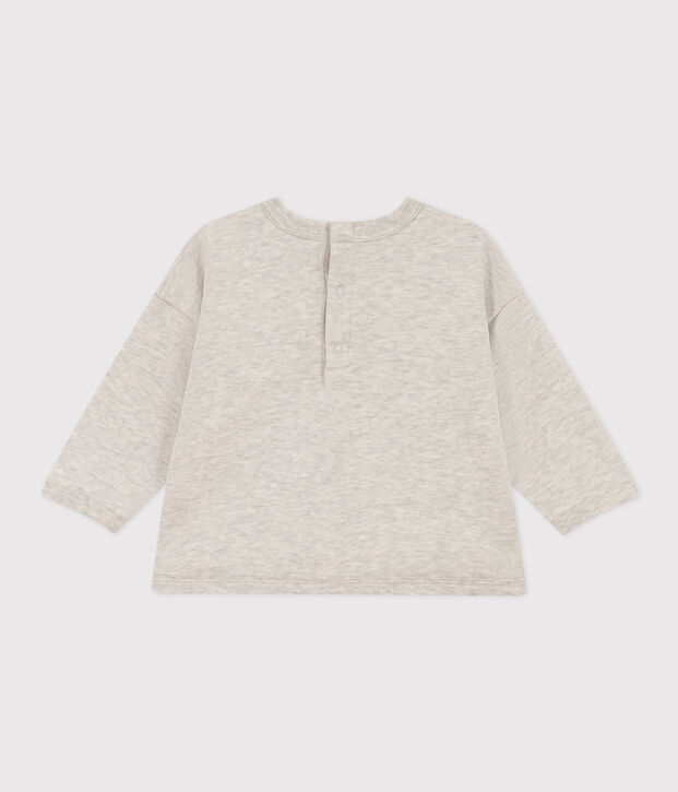 Sweatshirt Petit Bateau X Snoopy en molleton b&eacute;b&eacute; gris