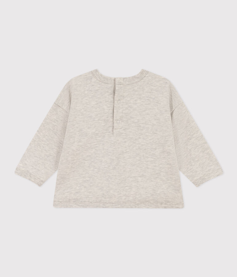 Sweatshirt Petit Bateau X Snoopy en molleton b&eacute;b&eacute; gris