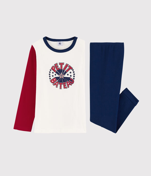 Pyjama petit gar&ccedil;on en coton bleu/multicouleur