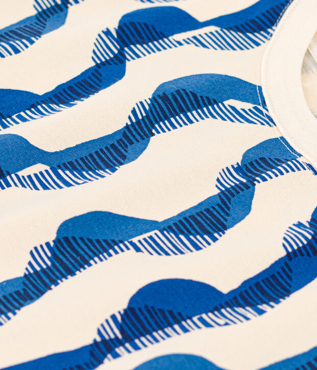 Tee-shirt manches courtes en coton enfant fille &eacute;cru/multicouleur