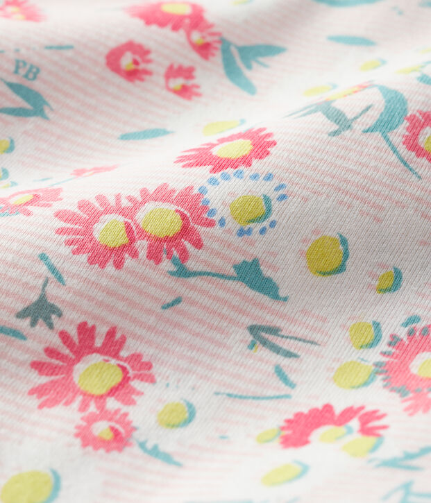 Dors bien b&eacute;b&eacute; fille en c&ocirc;te blanc/multicouleur