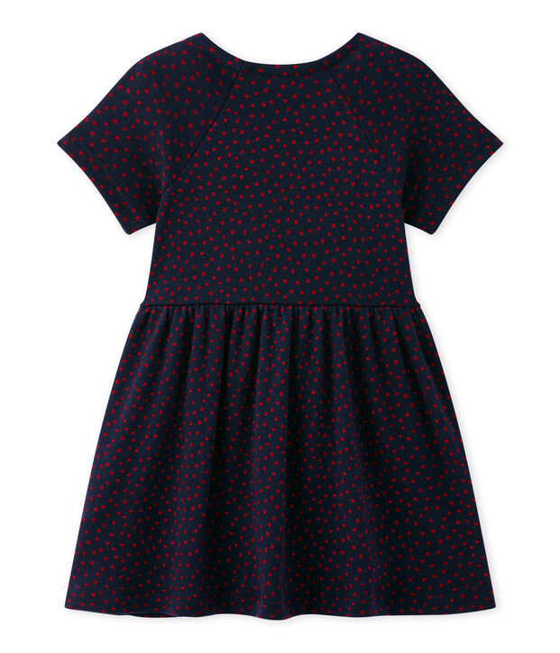 Robe b&eacute;b&eacute; fille imprim&eacute;e bleu/rouge