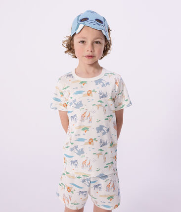 Pyjama short déguisement enfant en coton imprimé savane