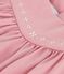 Robe bébé en coton sans manches unie et détails brodés au col rose CHARME