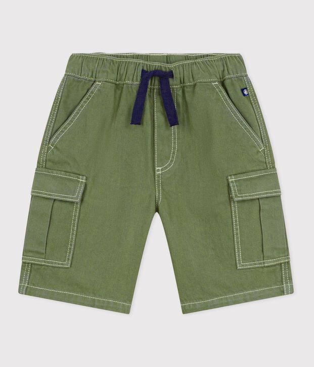 Bermuda cargo enfant en coton kaki