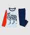 Pyjama motif loup petit garçon en coton bleu MEDIEVAL/blanc MULTICO