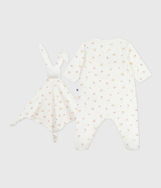 Coffret cadeau naissance en coton imprimé fleuri variante 1