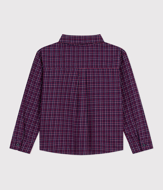 Chemise enfant en flanelle à carreaux bleu SMOKING/blanc MULTICO