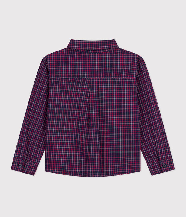 Chemise enfant en flanelle &agrave; carreaux bleu/multicouleur