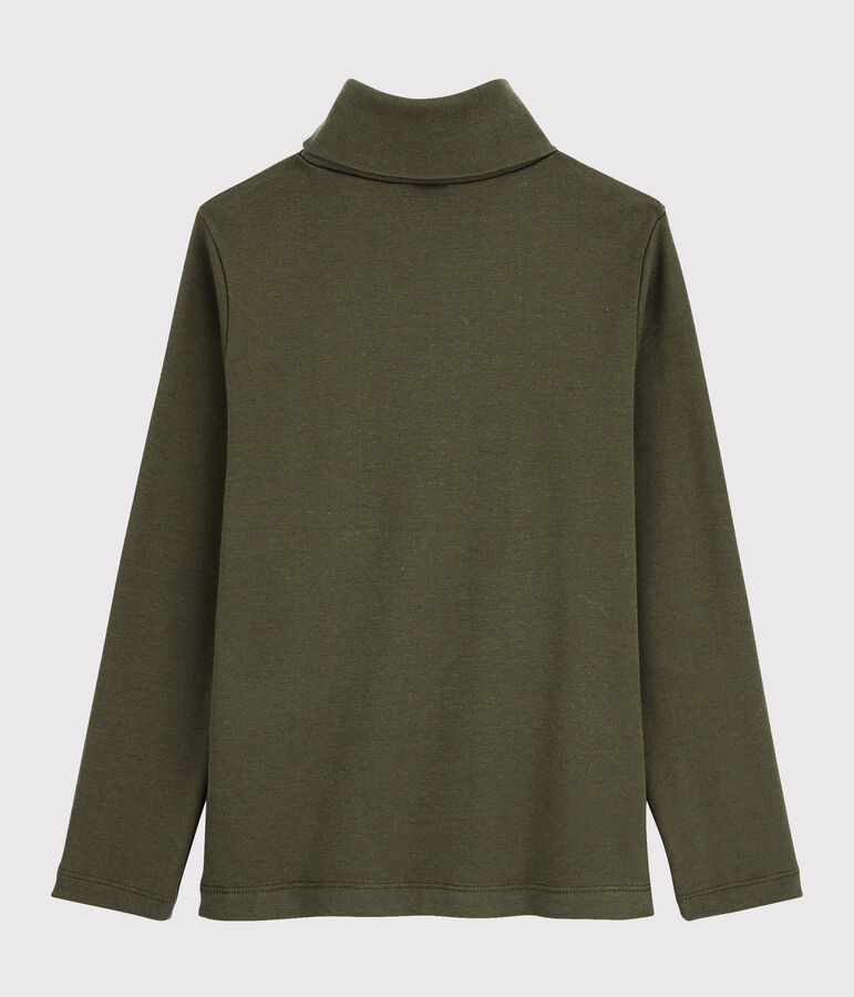 Sous-pull en coton enfant fille / gar&ccedil;on vert MILITARY