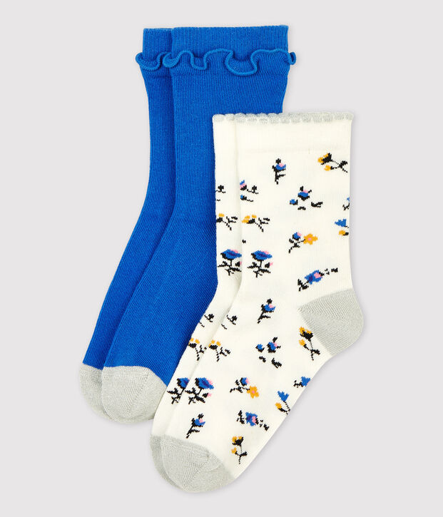 Lot de 2 paires de chaussettes enfant fille multicouleur