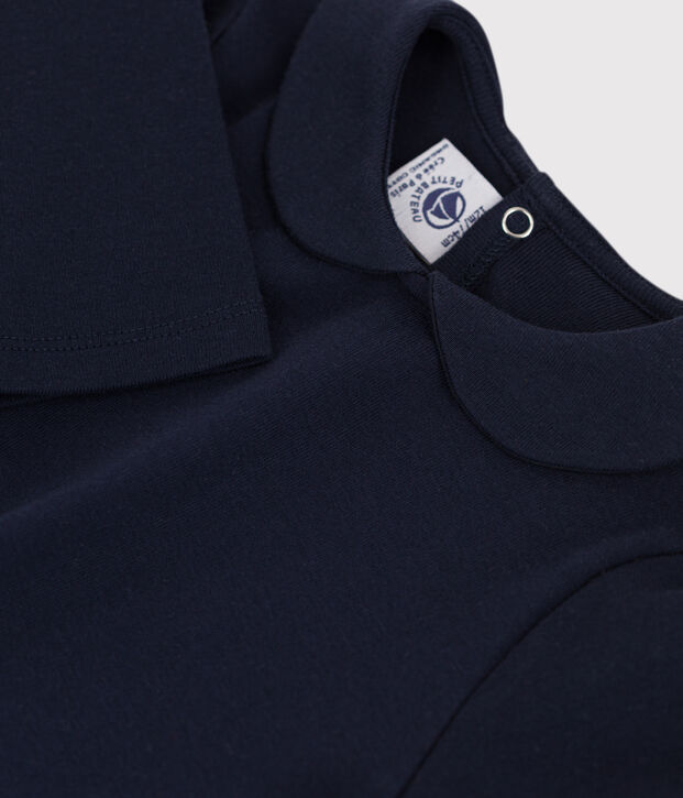 Blouse manches longues b&eacute;b&eacute; en coton bleu marine