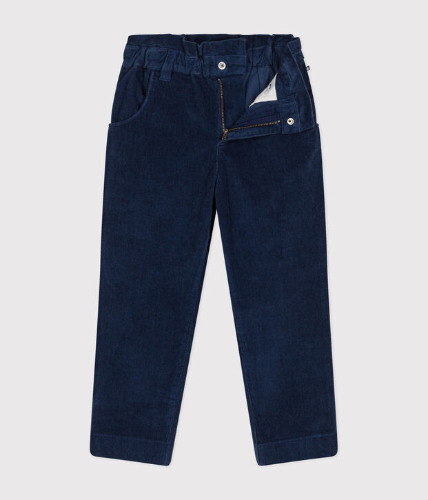 Pantalon en velours enfant fille bleu