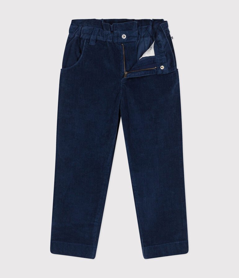 Pantalon en velours enfant fille bleu CREPUSCULE