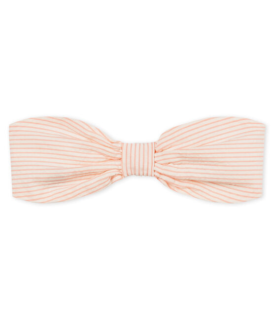 Bandeau cheveux bébé fille rayé blanc MARSHMALLOW/rose ROSAKO