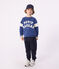 Pantalon de jogging enfant en coton uni bleu marine