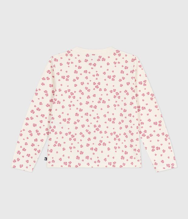 Cardigan enfant en coton imprim&eacute; &eacute;cru/multicouleur