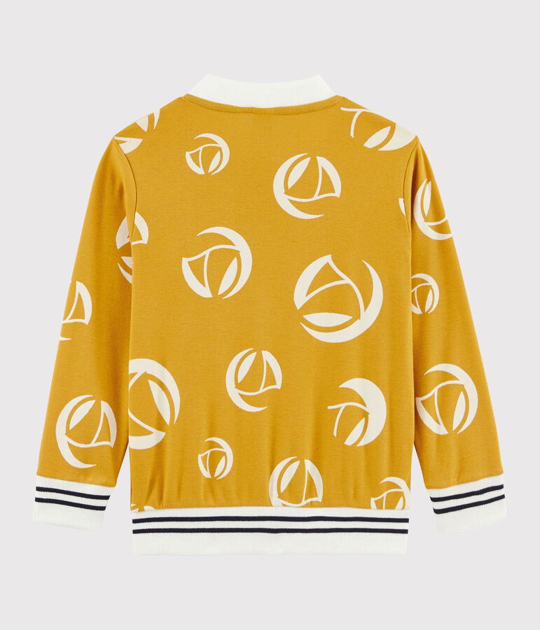 Sweatshirt zipp&eacute; enfant gar&ccedil;on. jaune/blanc