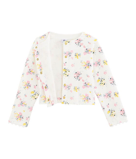 Cardigan enfant fille blanc MARSHMALLOW/blanc MULTICO
