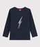 Tee-shirt sérigraphié enfant garçon bleu SMOKING