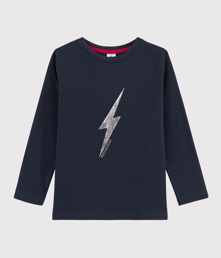 Tee-shirt s&eacute;rigraphi&eacute; enfant gar&ccedil;on bleu SMOKING