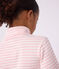 Sous-pull enfant en coton &agrave; rayures rose/rose