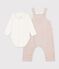 Ensemble salopette et body b&eacute;b&eacute; en coton avec col uni multicouleur