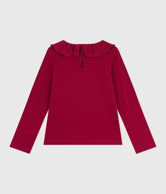 Tee-shirt enfant manches longues en coton uni AMARANTE