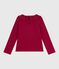 Tee-shirt enfant manches longues en coton uni AMARANTE