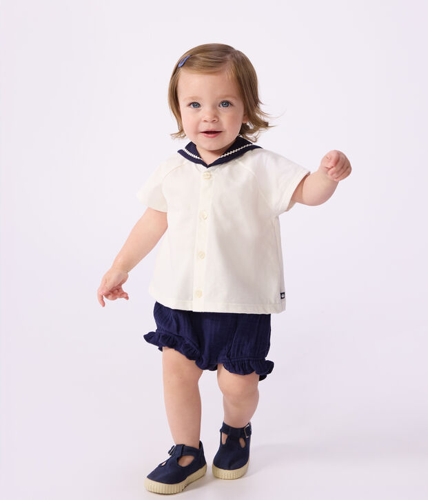 Ensemble b&eacute;b&eacute; 2 pi&egrave;ces en coton, tee-shirt &agrave; col marin multicouleur