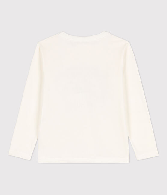 Tee-shirt manches longues imprimé enfant garçon blanc MARSHMALLOW