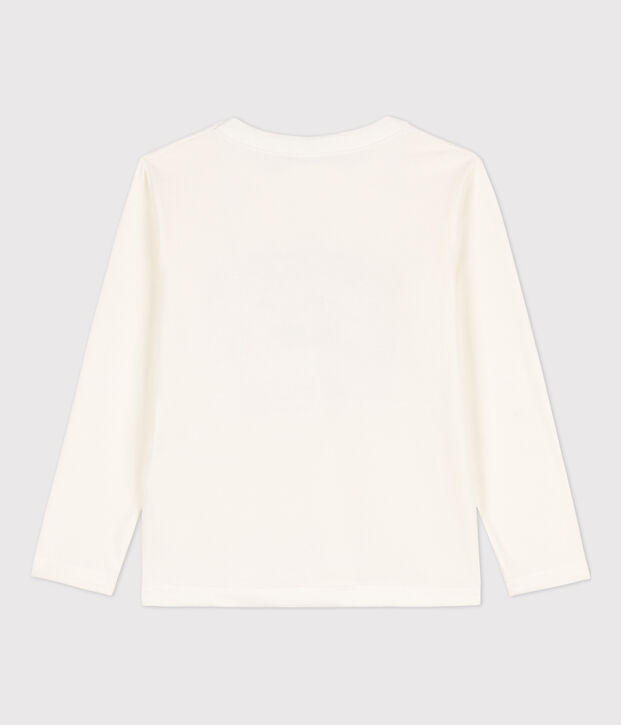 Tee-shirt manches longues imprim&eacute; enfant gar&ccedil;on blanc