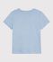 Tee-shirt femme en coton manches courtes uni bleu