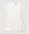 Robe cérémonie en tulle enfant fille blanc MARSHMALLOW/gris ARGENT