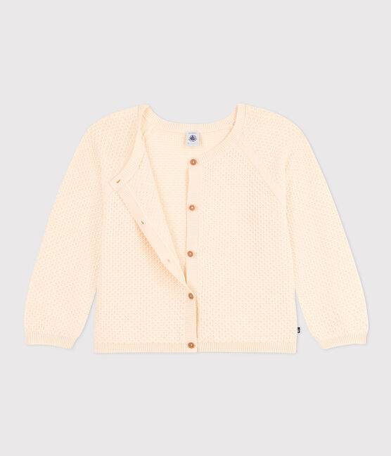 Cardigan en coton enfant fille &eacute;cru AVALANCHE